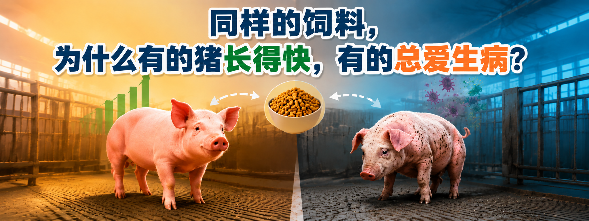 同样的饲料，为什么有的猪长得快，有的总爱生病？